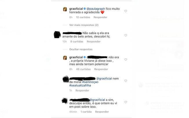 Comentários no Instagram de Gracyanne
