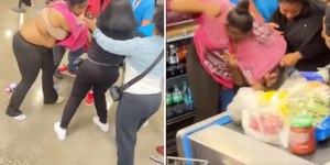 Mulheres furiosas espancam funcionário de supermercado; assista