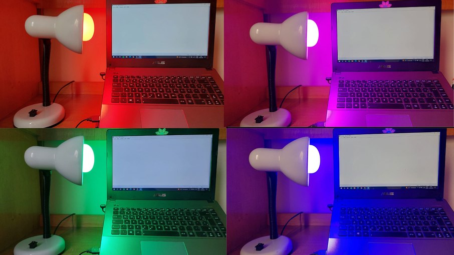 Smart lâmpada pode ser usada em várias cores