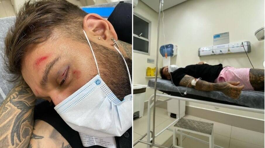 Luccas Luco mostra foto machucado em hospital