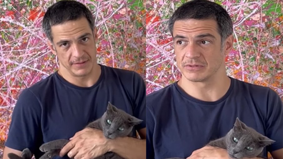 Mateus Solano e seu gato de estimação Mateus Solano e seu gato de estimação