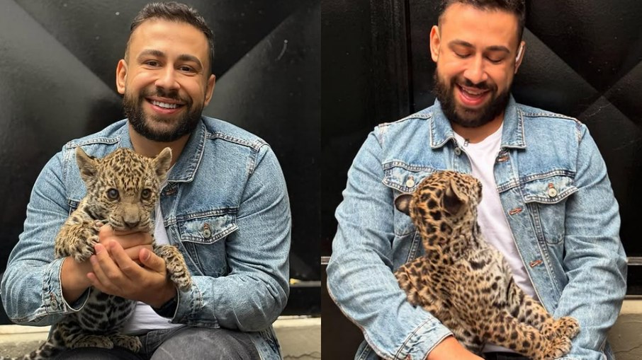Rômulo D'Ávila é atacado por oncinhas em momento fofo Rômulo D'Ávila é atacado por oncinhas em momento fofo