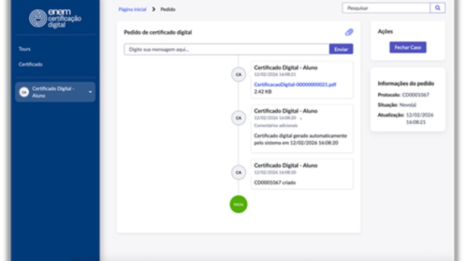 Solicitação registrada