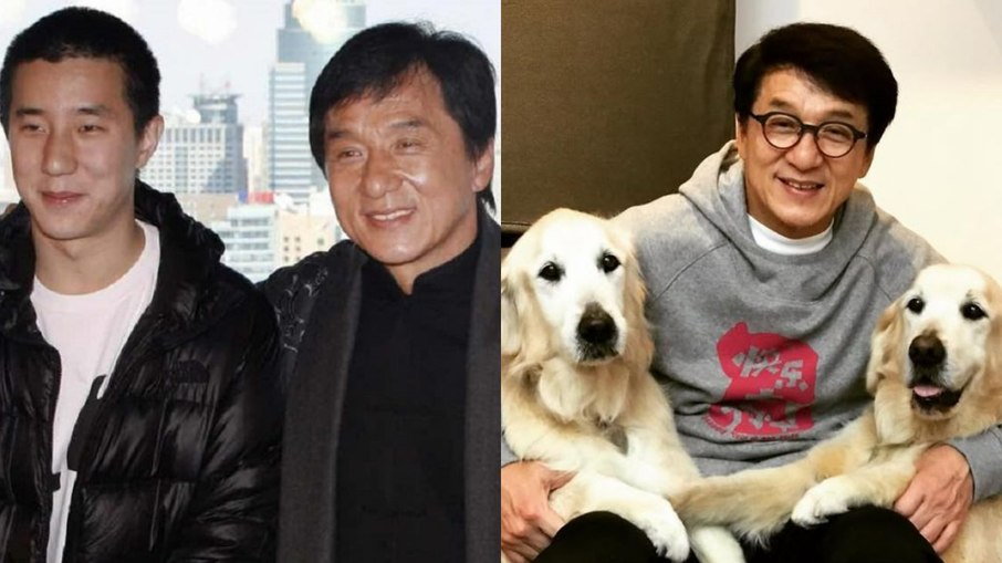 Jackie Chan ao lado de seu filho Jaycee