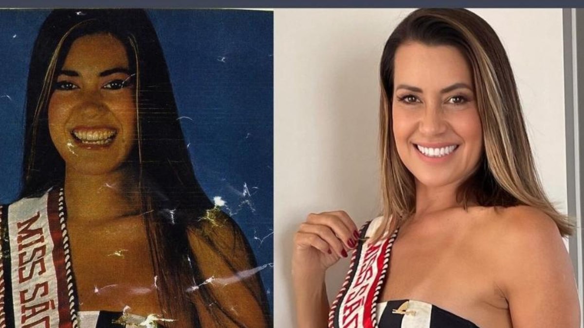 Aos 61 anos, Solange Frazão reproduz foto tirada aos 18 anos com o mesmo maiô