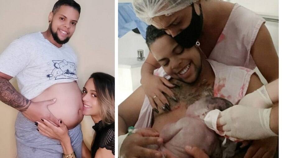 Rodrigo deu à luz a Izabella Victória, fruto da relação com Ellen, mãe da menina