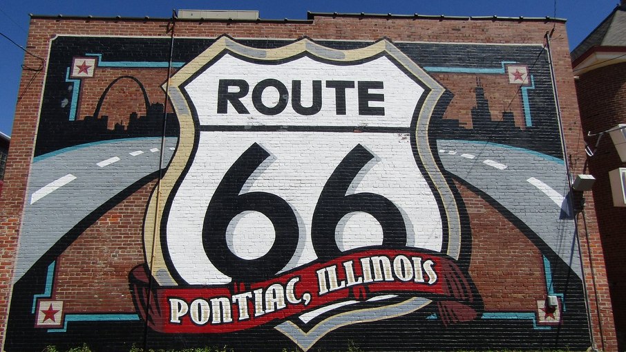 Mural da Rota 66 em Pontiac