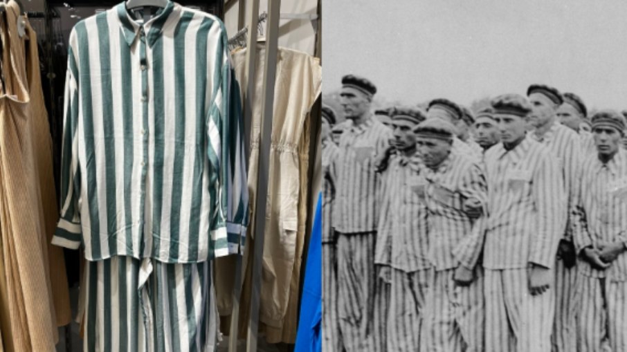 A vestimenta foi comparada aos uniformes usados pelos prisioneiros no nazismo 