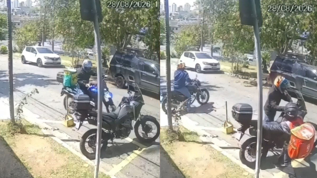 Homens se passam por entregadores para furtar moto estacionada no Sacomã, Zona Sul de São Paulo Homens se passam por entregadores para furtar moto estacionada no Sacomã, Zona Sul de São Paulo