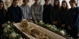 Escola faz funeral para esqueleto após descobrir sua origem