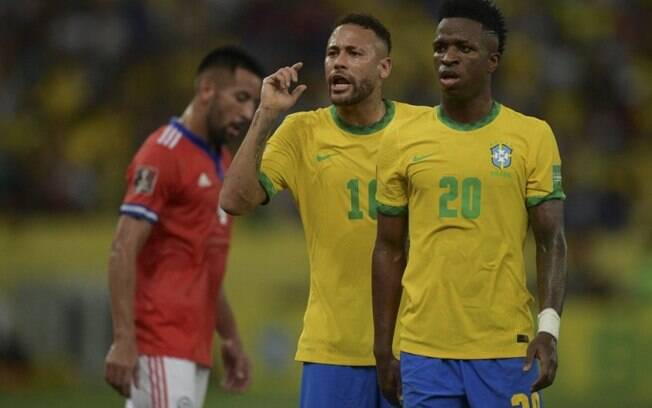 Neymar e Vini Jr. recebem cartão amarelo e ficam suspensos para jogo com a Bolívia, nas Eliminatórias