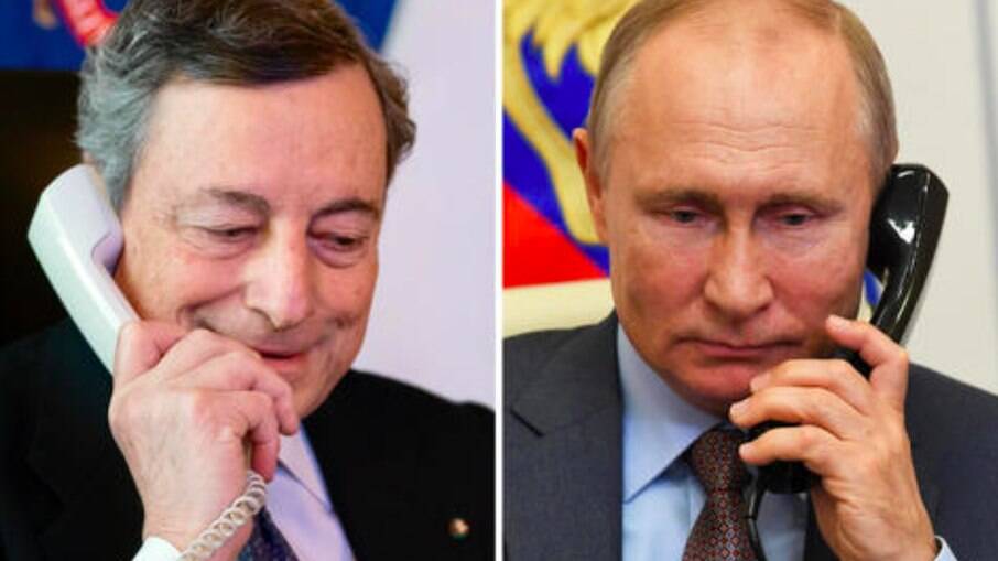 Mario Draghi e Vladimir Putin concordaram em manter contato