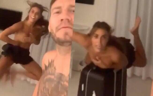 Bendtner publicou imagens da namorada fazendo topless