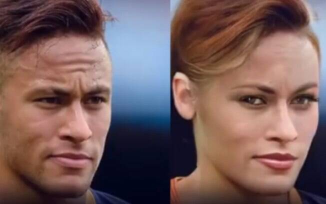 Jogadores de futebol foram transformados em mulheres - Neymar