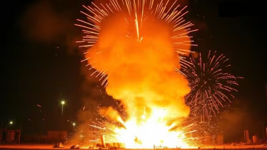 Vídeo mostra momento que depósito de fogos de artifício explode Vídeo mostra momento que depósito de fogos de artifício explode