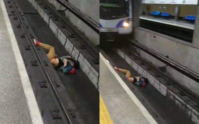 Homem foi socorrido dos trilhos do metrô