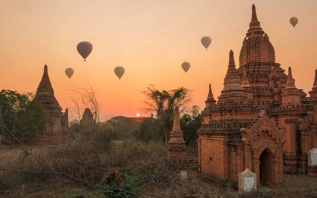 Bagan, em Myanmar, tem muitos templos para que os turistas possam visitar