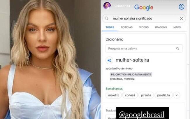 Luísa Sonza questiona significado de 'mulher solteira' no Google