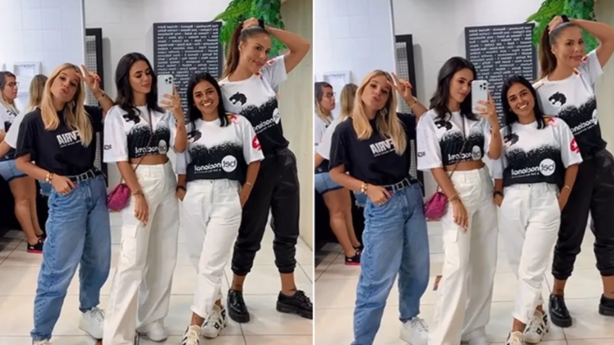 Bruna Biancardi vai em evento com Neymar e amigas e mostra barriga de grávida