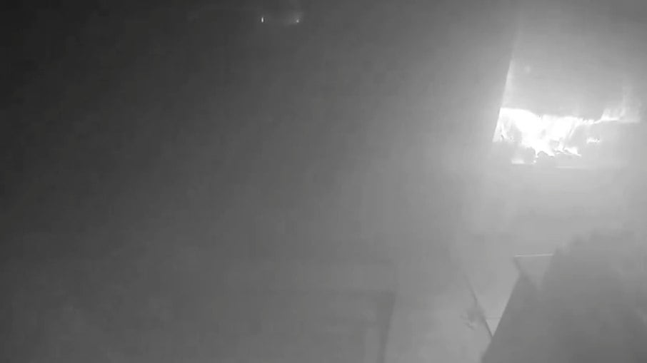 Imagens de câmera de vigilância mostram momento em que cachorro da família acende fogão por acidente e causa incêndio 