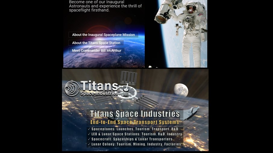 Site da Titans Space, empresa mencionada por Laysa Peixoto no anúncio sobre missão espacial Site da Titans Space, empresa mencionada por Laysa Peixoto no anúncio sobre missão espacial