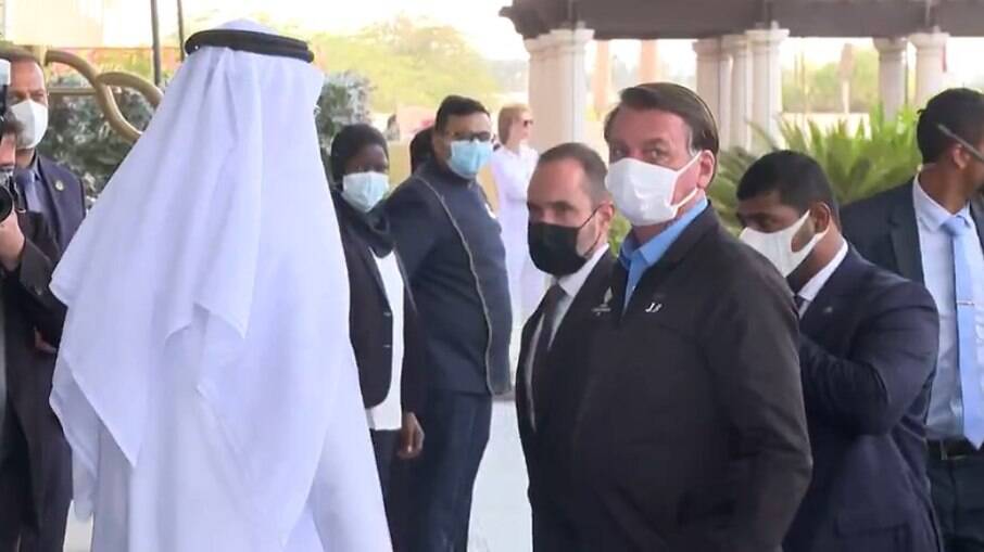 O presidente Jair Bolsonaro (sem partido), chegou hoje a Dubai, nos Emirados Árabes Unidos
