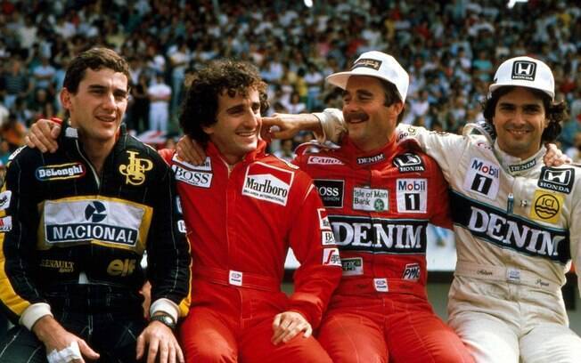 Mansell e Piquet, os dois do lado direito
