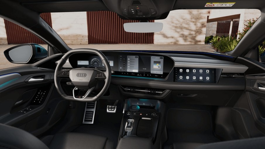 A6 Avant e-tron adota o conceito de Palco Digital com telas de 11,9, 14,5 e 10,9 polegadas. A6 Avant e-tron adota o conceito de Palco Digital com telas de 11,9, 14,5 e 10,9 polegadas.
