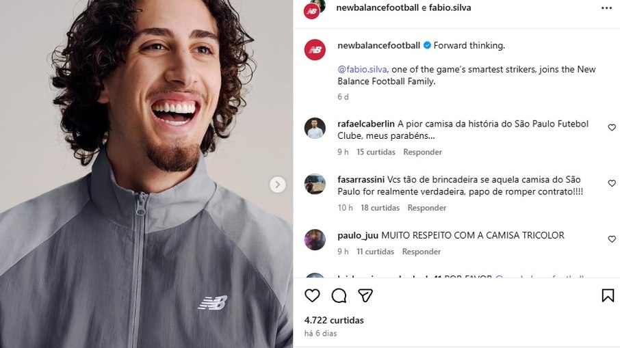 São-paulinos reclamam da nova camisa do clube no perfil da New Balance São-paulinos reclamam da nova camisa do clube no perfil da New Balance