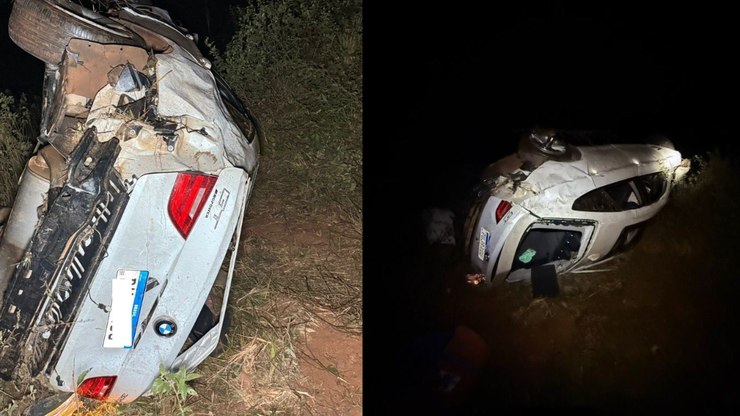 BMW capota, cai em ribanceira e deixa cinco mortos em MG