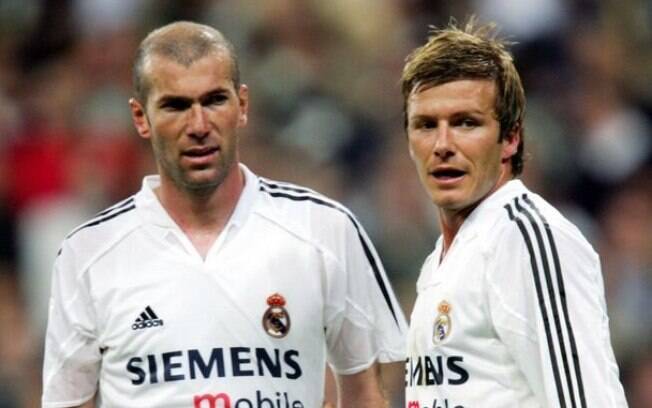 Zidane e Beckham atuaram juntos por três temporadas no Real Madrid