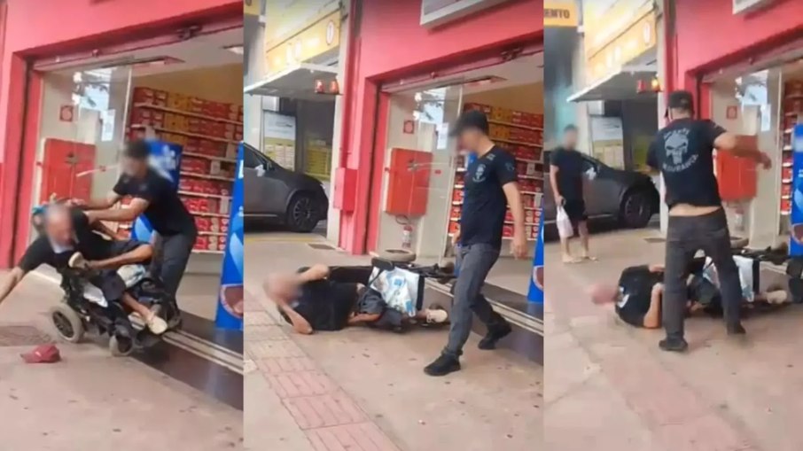 Imagens feitas por testemunhas, do momento da agressão