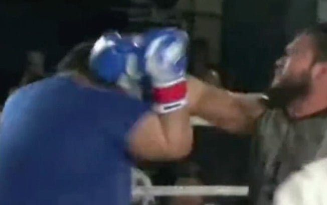 Conhecido como 'Hulk Iraniano', fisiculturista sofre nocaute bizarro em luta de boxe
