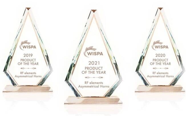 Asymmetrical Horns da RF Elements eleita para o prêmio de Produto do Ano da WISPA 2021 pelo terceiro ano consecutivo