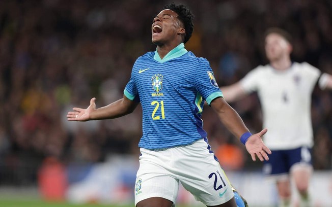 Endrick marcou o gol da vitória da Seleção Brasileira sobre a Inglaterra em Wembley 