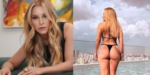 De biquíni, Carla Diaz curte piscina e exibe bumbum avantajado
