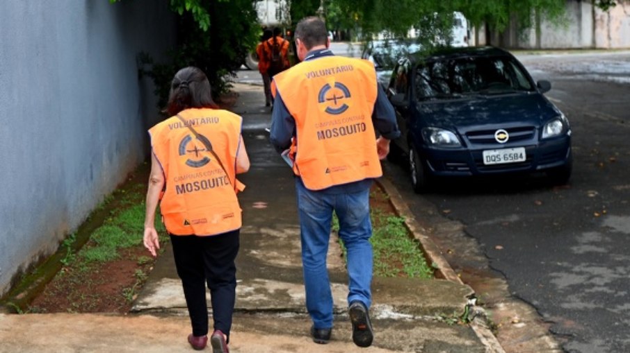 Voluntários durante 3º mutirão de 2024 para combate à dengue em Campinas.