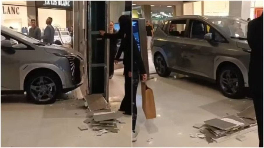 Criança bate carro elétrico que estava exposto dentro de shopping Criança bate carro elétrico que estava exposto dentro de shopping