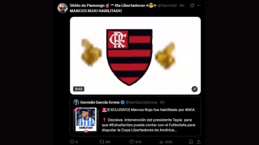 Flamenguista comemora inscrição de Marcos Rojo