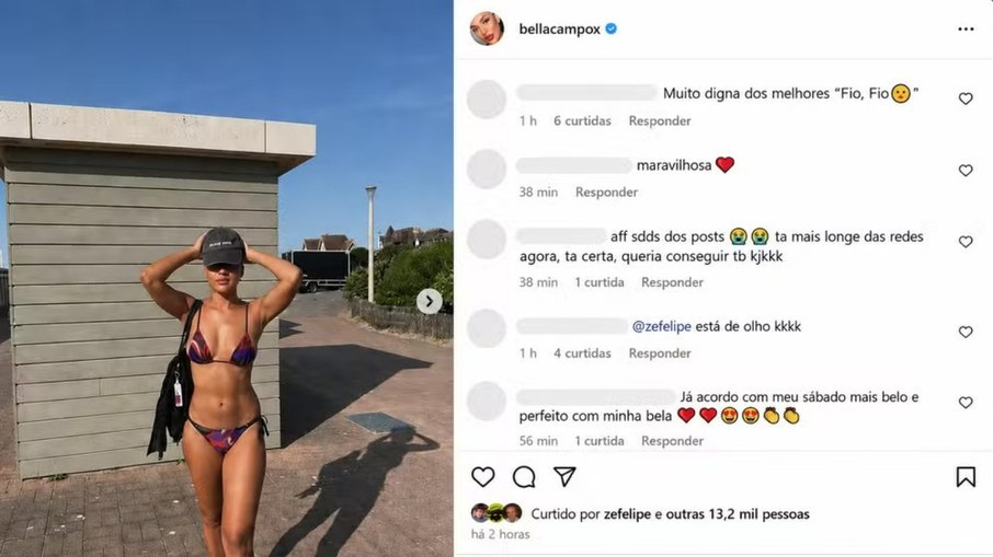 Zé Felipe curte post de Bella Campos