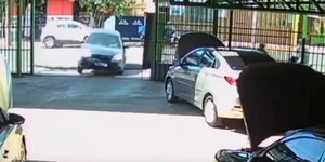 Vídeo: motorista inexperiente bate e estaciona por "milagre"