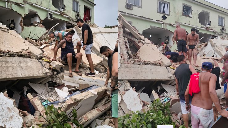 Prédio
desaba e deixa 4 feridos na zona norte do Rio de Janeiro