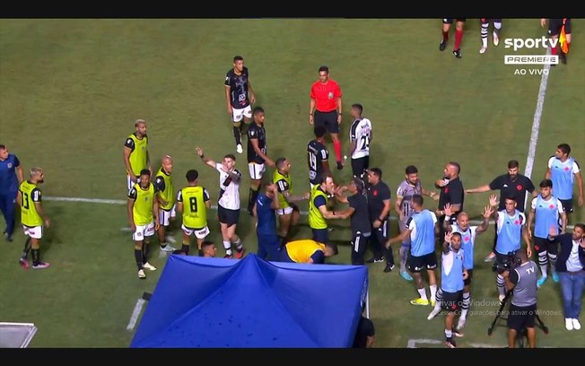 Confusão em jogo pela Copa do Brasil rendeu multa ao Vasco - Foto: Reprodução / SporTV