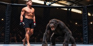 Homem vs fera: lutador aceita R$ 2,5 mi por combate com chimpanzé