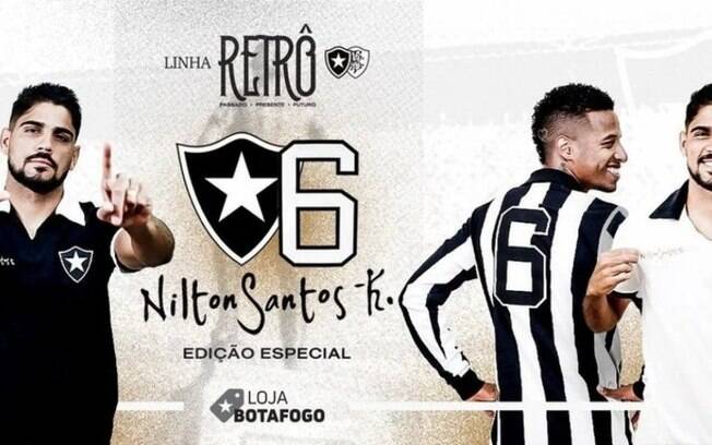 Botafogo lança linha especial de quatro camisas em homenagem ao eterno ídolo Nilton Santos
