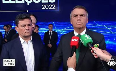 Moro participa pela 1ª vez de programa eleitoral de Bolsonaro