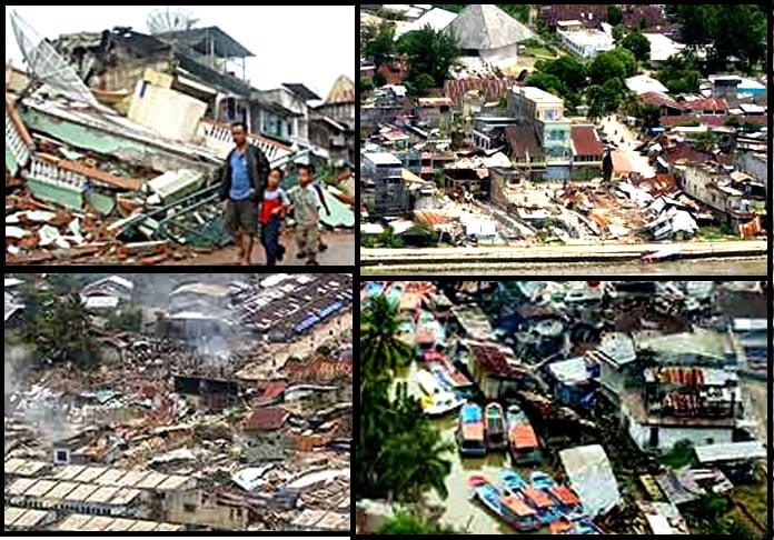 28/03/2005 - Três meses depois, mais um abalo sísmico de magnitude 8,7 na Sumatra deixou 1.000 mortos na Ilha de Nias  Reprodução: Flipar