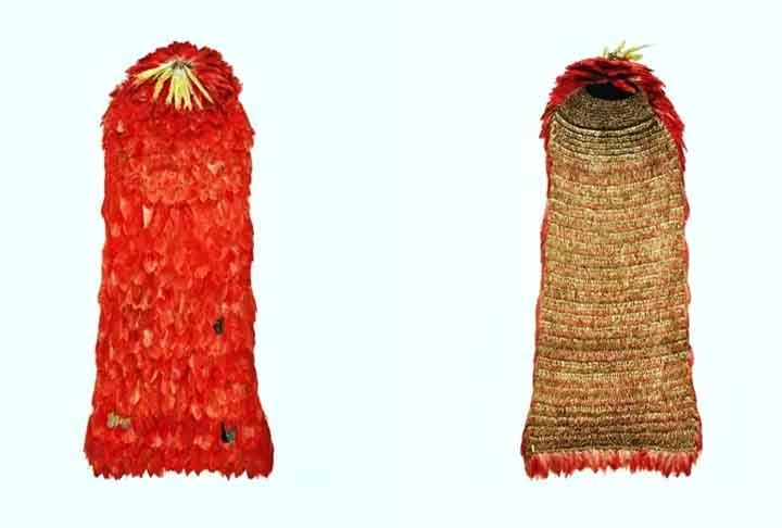 O elemento-chave na cultura Tupinambá tinha significado ritualístico e simbólico relacionado às hierarquias sociais e ao poder dentro da tribo. Era, muitas vezes, usado como roupa cerimonial pelos povos indígenas costeiros. Reprodução: Flipar