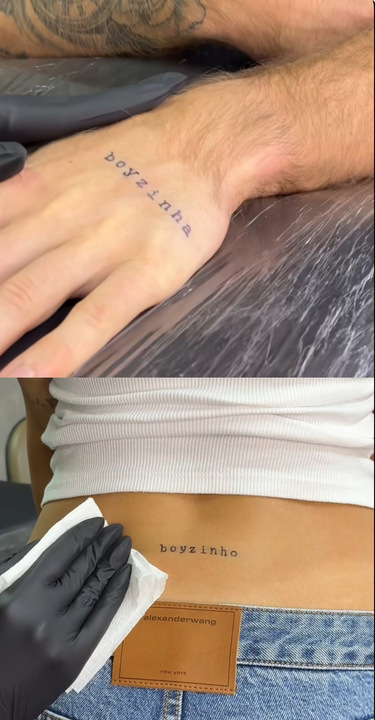 Tatuagens de Juliette e Kaique Cerveny Reprodução: Instagram