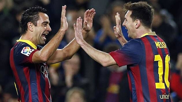 Xavi e Messi jogaram juntos pelo Barcelona por 11 temporadas e formaram grande parceria. Foto: Divulgação